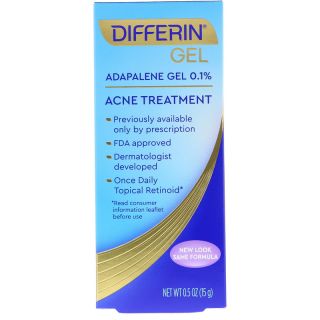 Differin, Adapalene 0.1% Gel, Acne Treatment, 0.5 oz (15 g)
