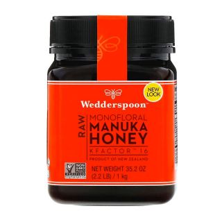 Wedderspoon, Raw Manuka Honey Mono-nectar, KFactor 16, 2.2, 1 lb (1 kg)
