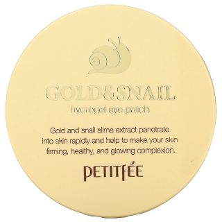 Petitfee, Gold & Snail Extract Water Gel Eye Mask, 60 Count
