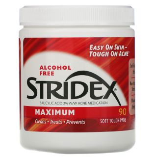 Stridex, One-Step Acne Control, Maximum, Alcohol Free, 90 Soft Touch Pads
