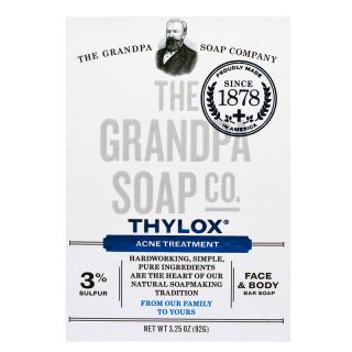 Grandpa's, Face & Body Soap Bar, Thylox Acne Treatment, 3.25 oz (92 g)
