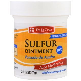 De La Cruz, Sulfur Ointment, Acne Treatment, Maximum Potency, 2.6 oz (73.7 g)
