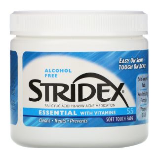 Stridex, One-Step Acne Control, Alcohol-Free, 55 Soft Touch Pads, 4.21 Inch Each
