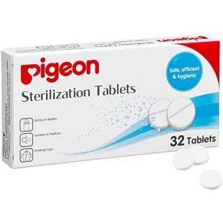 Pigeon Sterilizing Tabs, Safe, efficient and hygienic, Rinse Free, Travel Friendly, White