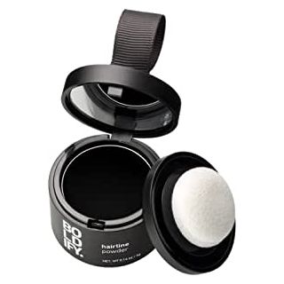 BOLDIFY Hairline Powder, Instantly Conceals Hair Loss and Fills In Receding Hairlines, and Wide Parts, Stain-Proof 48 Hour Formula for Hair & Beard, Root Concealer & Gray Hair Coverage (Black)
