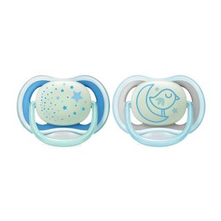Avent Ultra Air Night Glow In The Dark Pacifier 6-18m - Blue