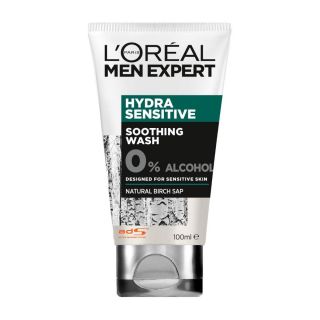 L'Oreal Men Expert Hydra Sensitive Soothing Daily Face Wash 0% Alcohol - 100ml