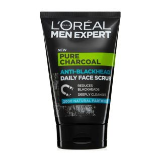 L'Oreal Men Expert Pure Charcoal Anti-Black Head Daily Face Scrub - 100ml