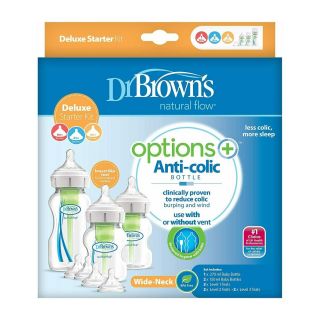 Dr. Brown's Options Plus Wide Neck Deluxe Starter Kit 0m+