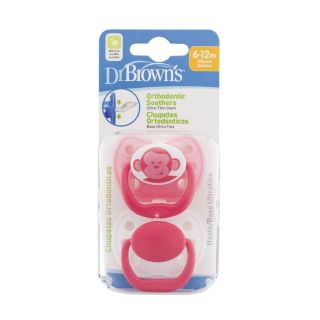 Dr. Brown's Orthodontic Soother Pacifier 6-12m 2psc - Pink 