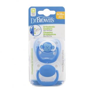 Dr. Brown's Orthodontic Pacifier Soother 6-12m 2psc - Blue 