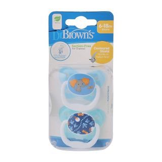 Dr. Brownâ€™s Prevent Soother Pacifier 6-18m 2psc - Blue