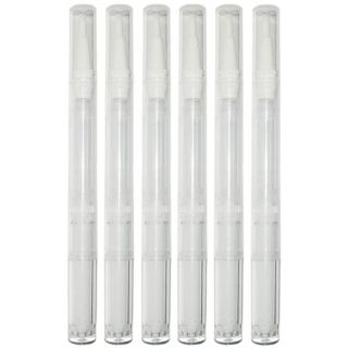 Minkissy 6pcs 3ml Transparent Twist Pens Empty Nail Oil Pen Cosmetic Container Lip Gloss Applicators Eyelash Growth Liquid Tube with Brush Tip