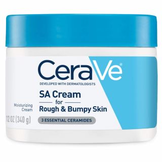 CeraVe SA Cream, 12 oz, Renewing Salicylic Acid Body Cream for Rough and Bumpy Skin, Fragrance Free