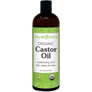 USDA Organic Cold Pressed (473ml) 100% Pure Hexane-Free Castor Oil  Moisturizing & Healing For Dry Skin Hair Growth  For Skin Hair Care Eyelashes  Caster Oil by Sky Organics