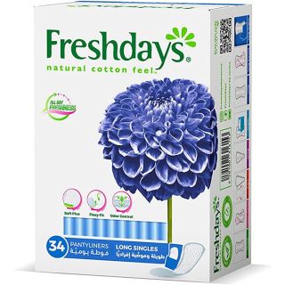 Freshdays Daily Liners Long Singles 34 Pads

