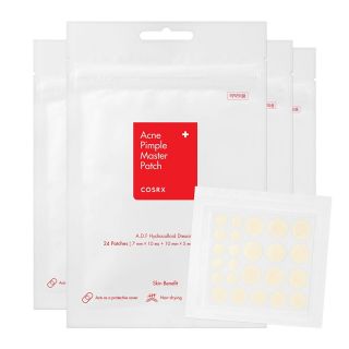 COSRX Acne Pimple Master Patch 96 Patches (4 Packs of 24 Patches) | A.D.F. Hydrocolloid Dressing | Quick & Easy Treatment