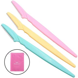 Beautyshow 3pcs Eyebrow Razor Trimmers Eyebrow Shapers Shavers Face Hair Remover Makeup Cosmetic Knife Tools