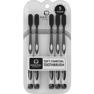 DENTAL EXPERT Soft Charcoal Toothbrush, 5 pcs
