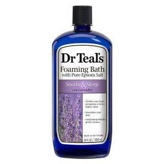 Dr Teal's Foaming Bath with Pure Epsom Salt, Soothe & Sleep with Lavender, 34 Ounces, purple, 3030009