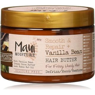 Maui Moisture Smooth & Repair Vanilla Bean Anti-Frizz Hair Butter Treatment, Coconut, 12 Ounce
