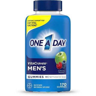 One A Day Men’s Multivitamin Gummies, Supplement with Vitamin A, Vitamin C, Vitamin D, Vitmain E, Calcium & more, 170 Count
