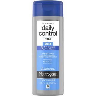 Neutrogena T/Gel Daily Control 2-in-1 Anti-Dandruff Shampoo Plus Conditioner with Vitamin E and Pyrithione Zinc, Fast Acting Relief for Scalp Itching and Flaking, 8.5 fl. oz