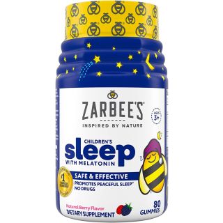 Zarbee's Naturals - Children's Sleep with Melatonin Gummy Supplement, Natural Berry Flavor,80 Count