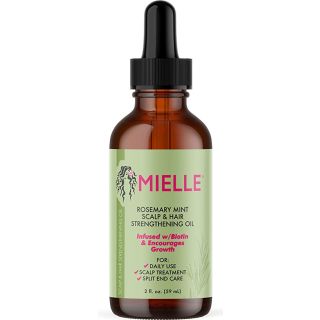 Mielle Organics Rosemary Mint Scalp & Hair Strengthening Oil With Biotin & Essential Oils, Nourishing Treatment for Split Ends, Dry Scalp, & Hair Growth, Safe For All Hair Types, 2-Fluid Ounces