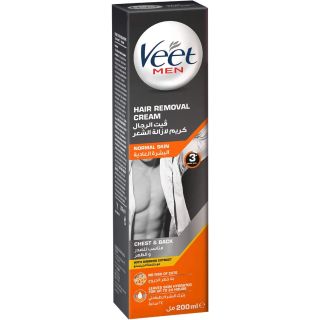 Veet for Men Hair Removal Cream with Ginseng Extract for Chest & Back Normal Skin 200ml
