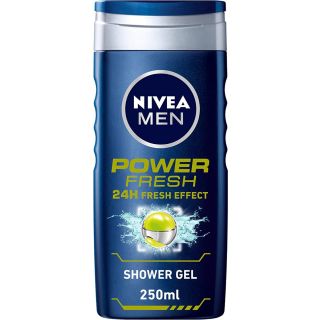 NIVEA MEN Power Fresh Shower Gel 3in1, 24h Fresh Effect, Citrus Scent, 250ml
