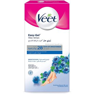 Veet Hair Removal Cold Wax Strips Sensitive Skin - Pack Of 20