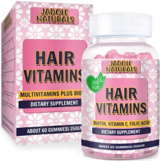 Hair Growth Strengthen Vitamins Sugar Gummy Berries Optimal Solutions Hair, Skin, Nails Flavor 2 Month Supply