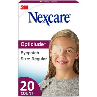 Nexcare Opticlude Eyepatch, Regular Size, Contoured for Fit, Brown, 20 Count (Pack of 3)
