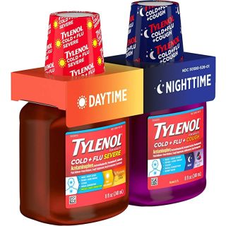 Tylenol Cold + Flu Severe Daytime & Nighttime Liquid Cough Medicine, 2 ct. of 8 fl. oz
