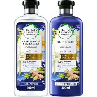 Herbal Essences Bio:Renew Micellar Water And Blue Ginger Shampoo 400 Ml + Conditioner 400Ml