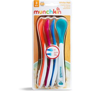 Munchkin White Hot Infant Safety Spoons, 3+ Months, Piece Of 4