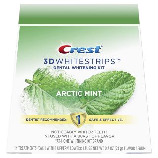Crest 3D Whitestrips Arctic Mint, Teeth Whitening Kit, 28 Individual Strips (14 Treatments) + 1 Tube of Flavor Serum