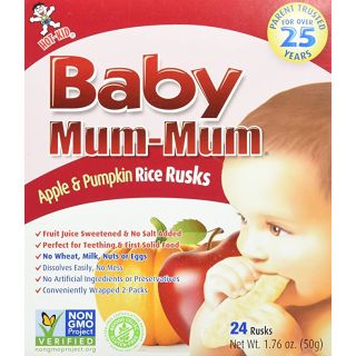 Hot Kid - Baby Mum Rice Rusks Teething Snacks Apple & Pumpkin 24 Count