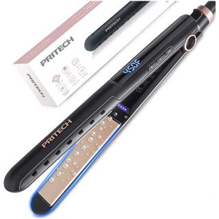 Hair Straightener and Straightcare with Negative Ions - Dual Voltage Flat Iron for Hair, 1-inch Straightening Iron, 2 in 1 Straightener and Stylecare Iron with 10 Heat Setting by PRITECH