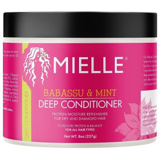 Mielle Organics Babassu & Mint Deep Conditioner with Protein, Moisturizing & Conditioning Deep Treatment, Hydrating Repair for Dry, Damaged, & Frizzy Hair, 8-Ounces