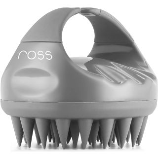 Ross Hair Scalp Massager Shampoo Brush with Soft Silicone Bristles (Grey)