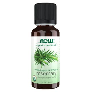 NOW Essential Oils, Organic Rosemary Oil, Purifying Aromatherapy Scent, Steam Distilled, 100% Pure, Vegan, Child Resistant Cap, 1-Ounce