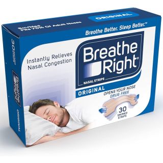 Breathe Right Nasal Strips Original Small/Medium 30s | Instantly Relieves Nasal Congestion | Helps Reduce Snoring | Drug-free