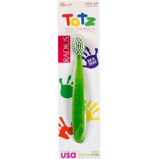 RADIUS, Totz Toothbrush, 18 + Months, Extra Soft, Green Sparkle