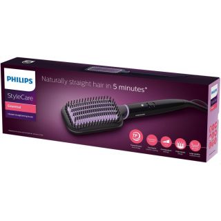 Philips BHH880 Style Care Essential Heated Straightening Brush - Black and Purple
