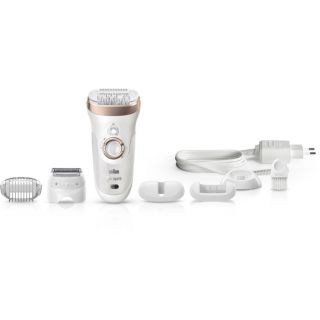 Braun Silk epil 9 9-561 - Wet & Dry Cordless epilator with 6 extras including a shaver head and a trimmer cap
