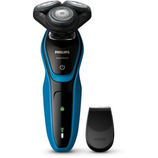 Philips AquaTouch Wet and dry electric shaver ComfortCut Blade System, 30 min cordless use/8 h charge, SmartClick precision trimmer S5050/06
