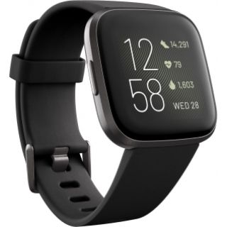 Fitbit Versa 2 Health and Fitness Smartwatch - Black/Carbon Aluminium