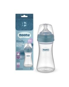 Mooma Kindy Feeding Bottle 0-6 Months - 250ml / 8oz - Anti-Colic Valve - Fast Flow - BPA Free